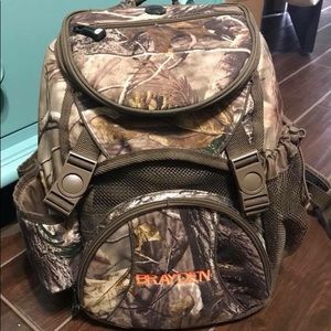 Insulated Camo Back-pack with name Brayden